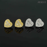 GL Heart Shape Emerald Round Cut S925 Moissanite Diamond Earring